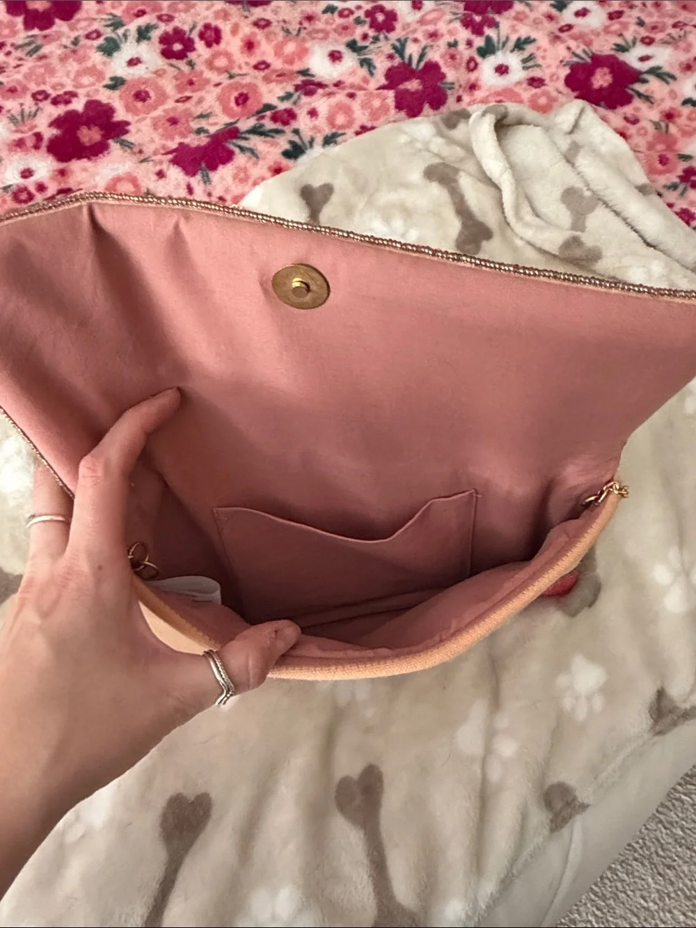 Rosé All Day Beaded Crossbody Clutch Bag - Pink Gradient